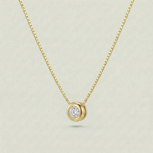 18K (750) Gold Kette mit Zirkonia Anhänger Damen 6 mm – Zeitlos | PAEEZE