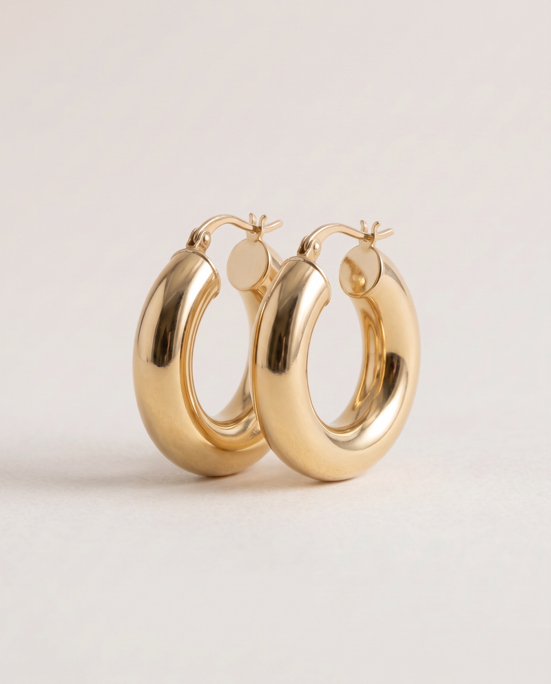 Chunky Creolen 23 mm aus 750er Gold – Ansicht 4