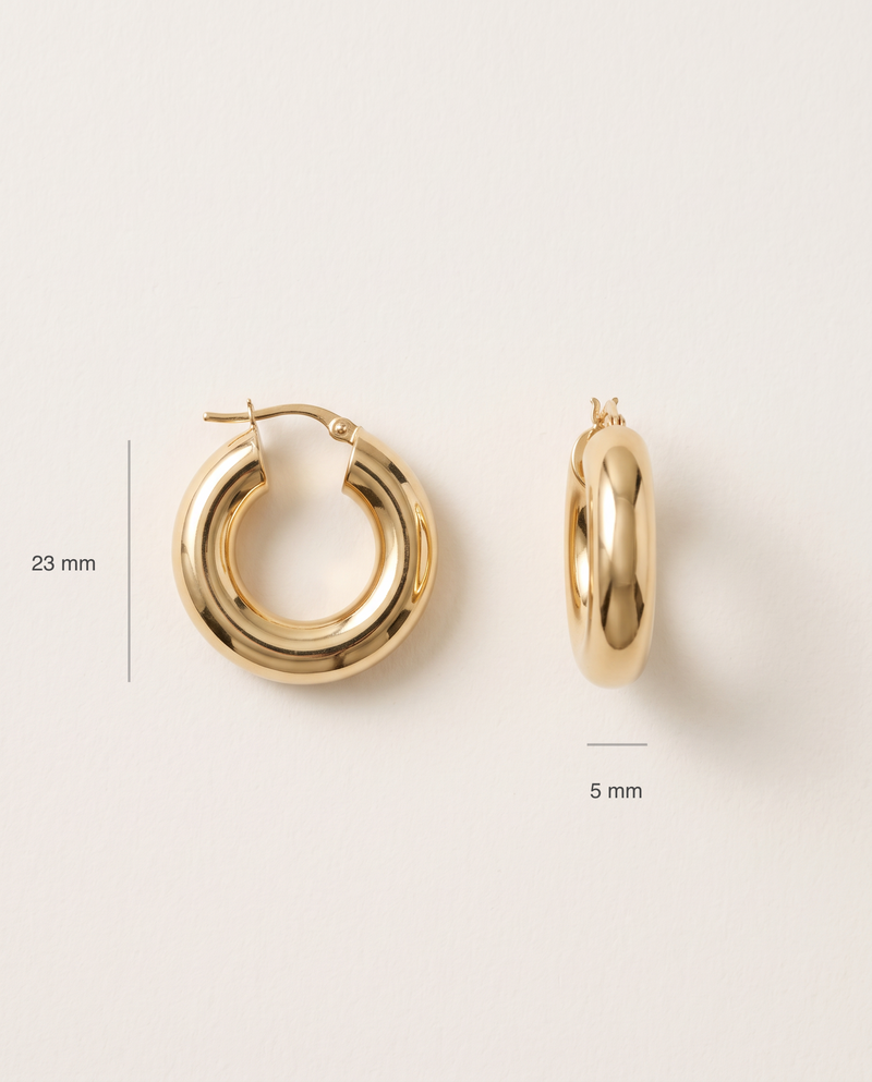 Chunky Creolen 23 mm aus 750er Gold – Ansicht 3