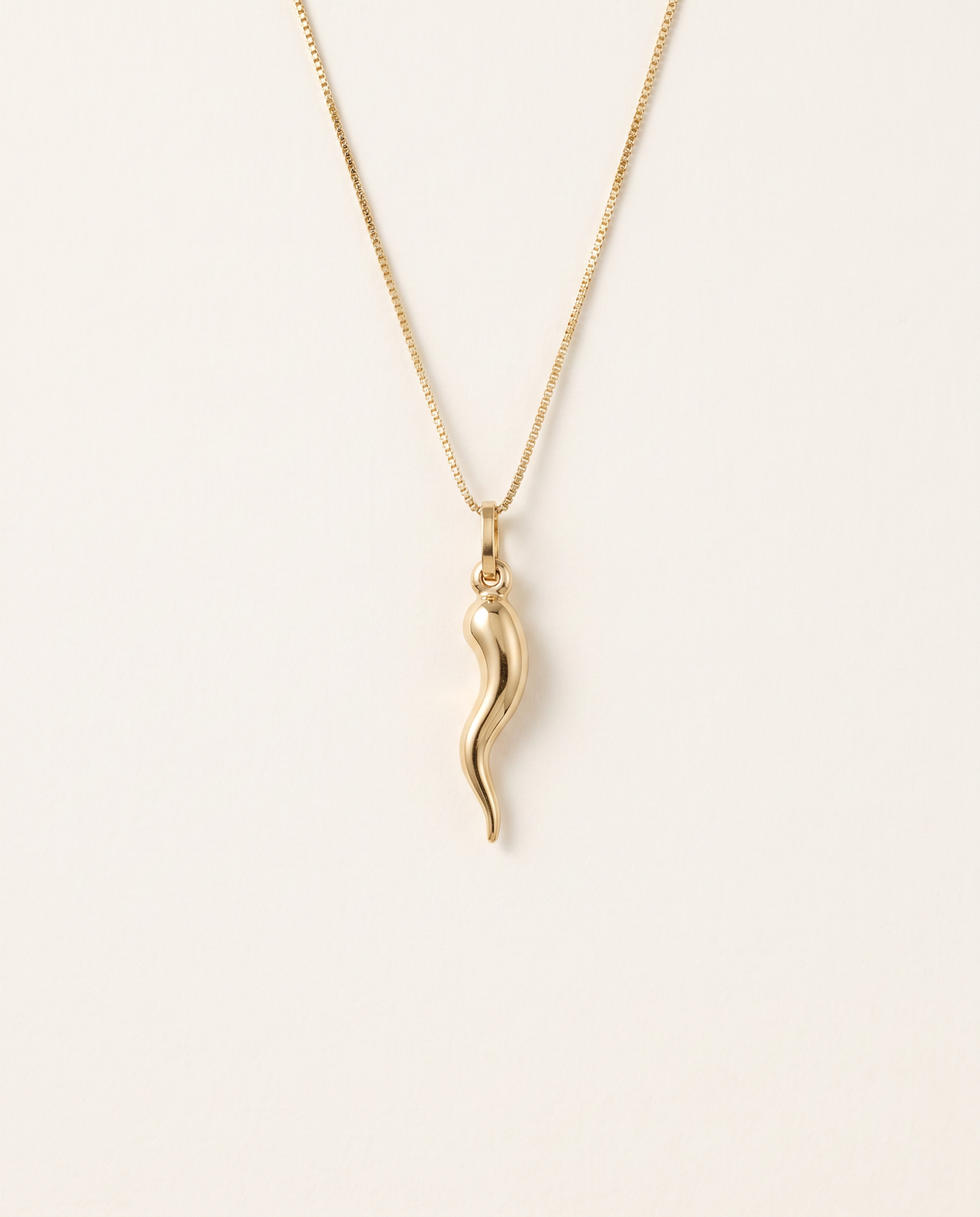 Cornicello-Anhänger aus 750er Gold – italienisches Glückshorn