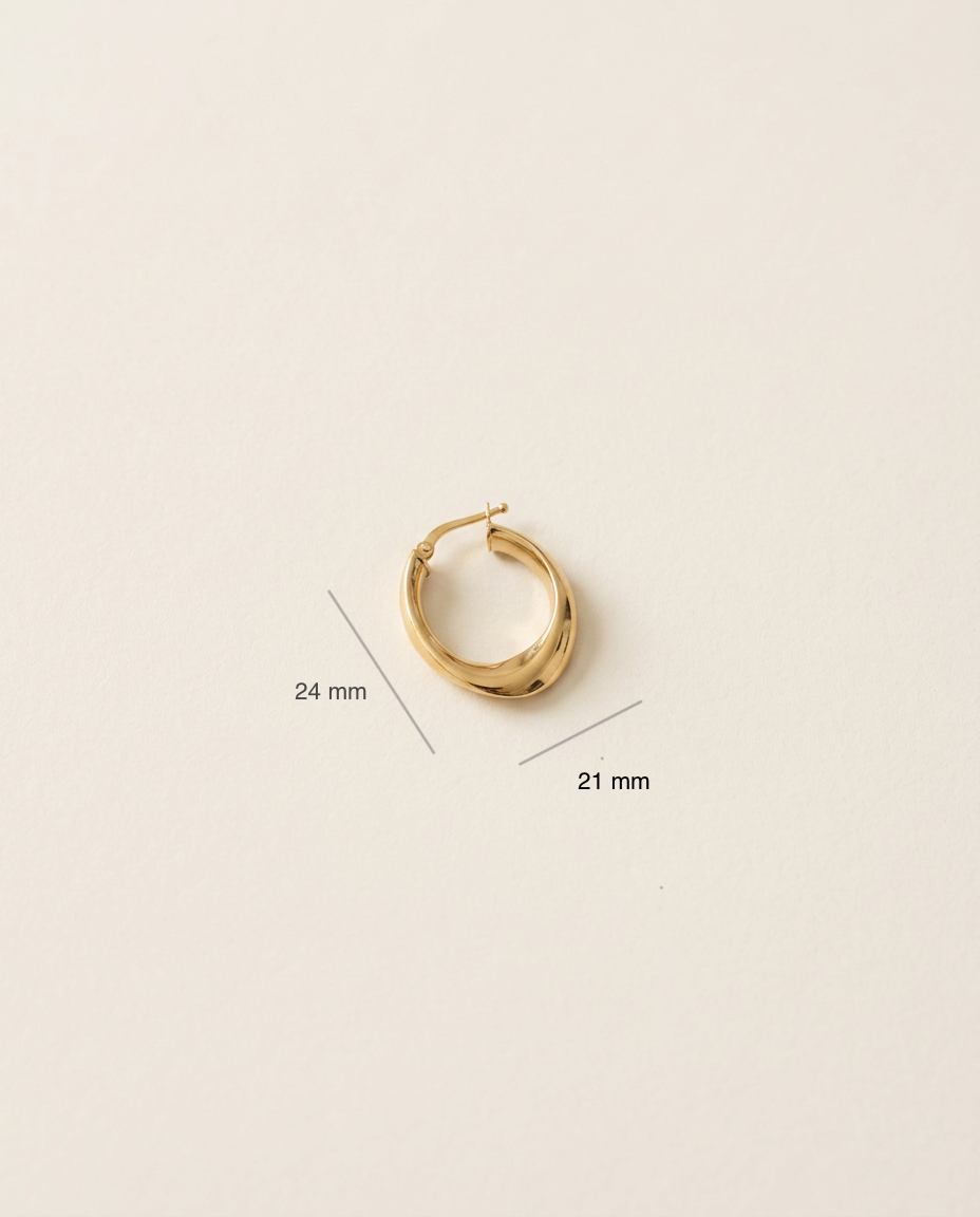 Breite Creolen 24 mm aus 750er Gold – Ansicht 3