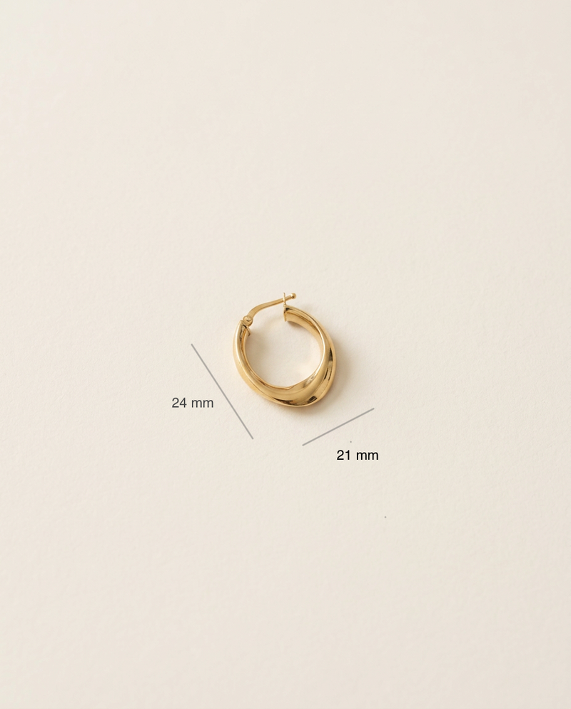 Breite Creolen 24 mm aus 750er Gold – Ansicht 3
