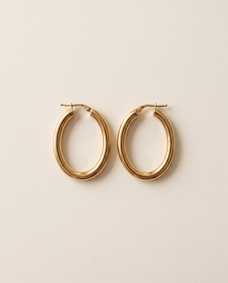 Ovale Creolen 32 mm aus 750er Gold – Ansicht 2