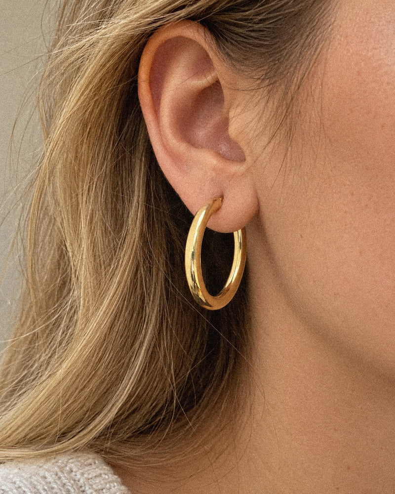 Ovale Creolen 32 mm aus 750er Gold