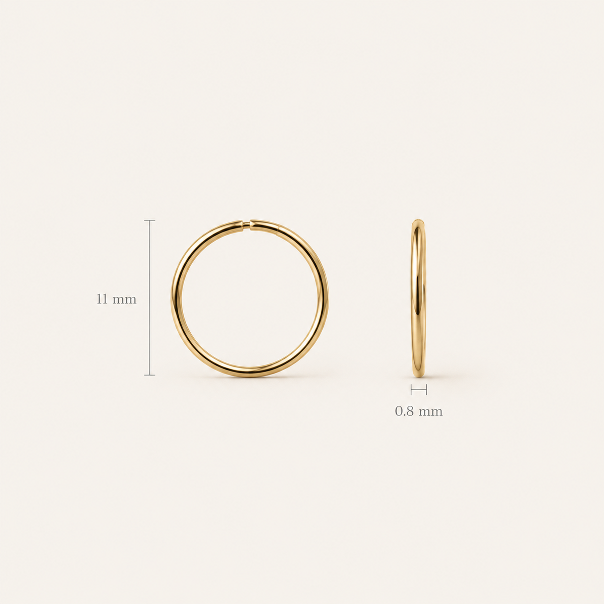 Mini Creolen 11 mm aus 750er Gold, extra fein – Ansicht 3