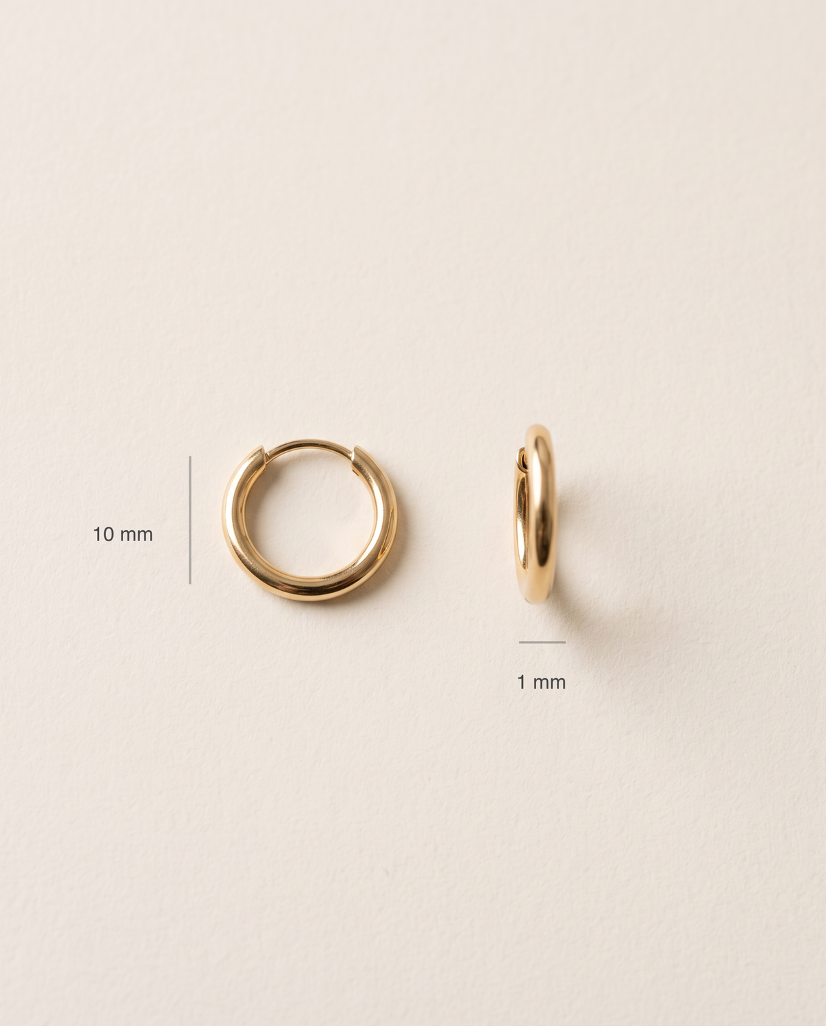 Huggie Creolen 10 mm aus 750er Gold – Unisex – Ansicht 2