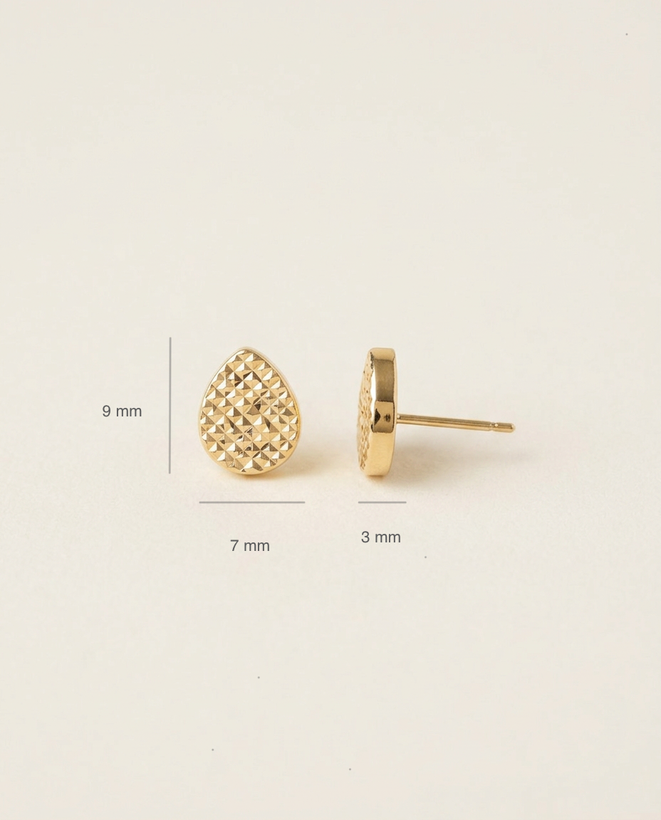 Tropfen-Ohrstecker 9 mm aus 750er Gold – Ansicht 5