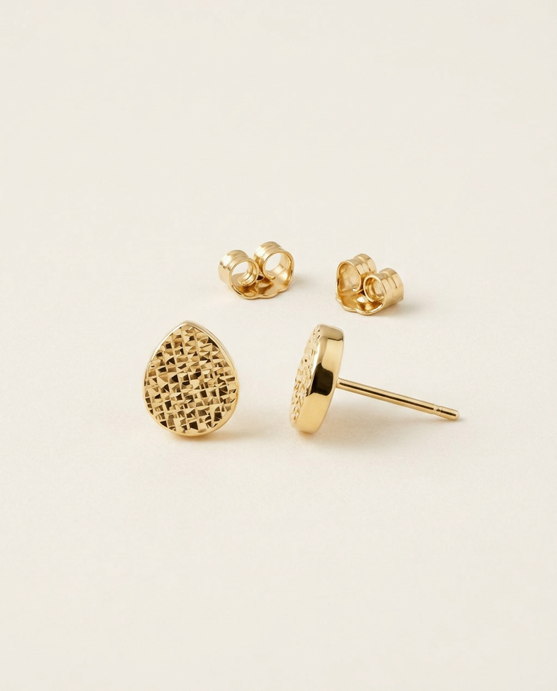 Tropfen-Ohrstecker 9 mm aus 750er Gold – Ansicht 3