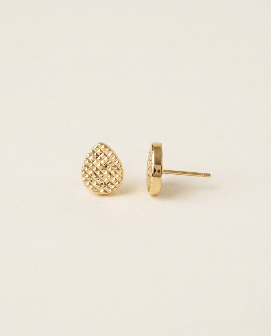Tropfen-Ohrstecker 9 mm aus 750er Gold