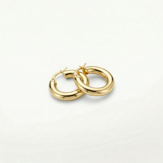 18K (750) Gold Creolen Damen 20 mm – Klassische Ohrringe | PAEEZE