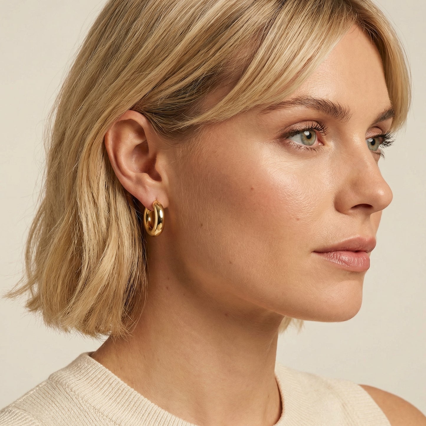 18K (750) Gold Creolen Damen 20 mm – Klassische Ohrringe | PAEEZE
