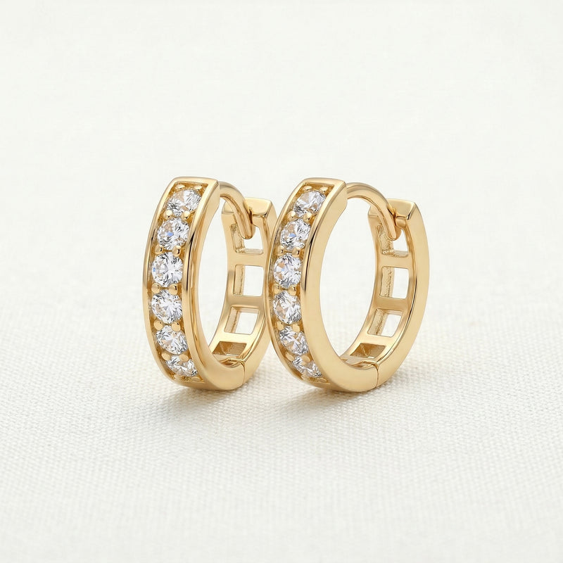Creolen mit Zirkonia 11,5 mm aus 750er Gold – Ansicht 3