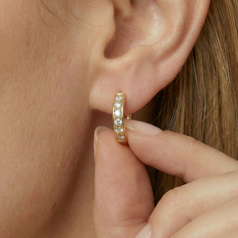 Creolen mit Zirkonia 11,5 mm aus 750er Gold – Ansicht 4