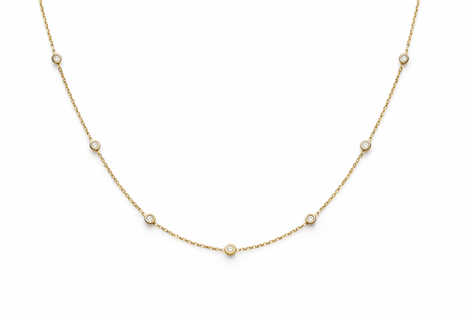 18K (750) Gold Halskette mit Zirkonia Damen – Feine Kette 45 cm | PAEEZE