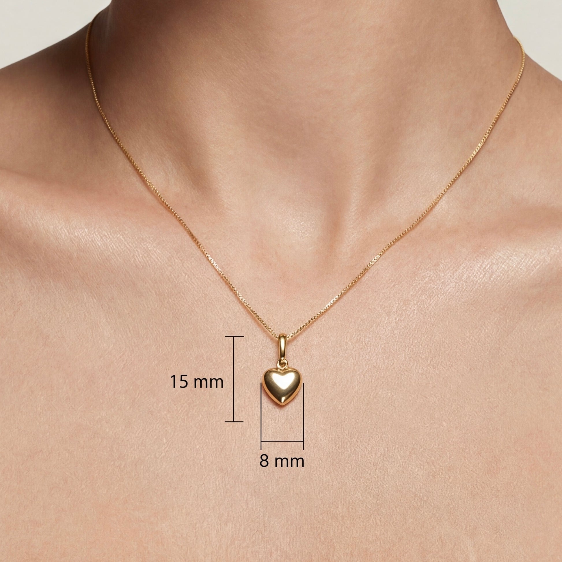 18K (750) Gold Herzkette Damen – Herz Anhänger Halskette | PAEEZE