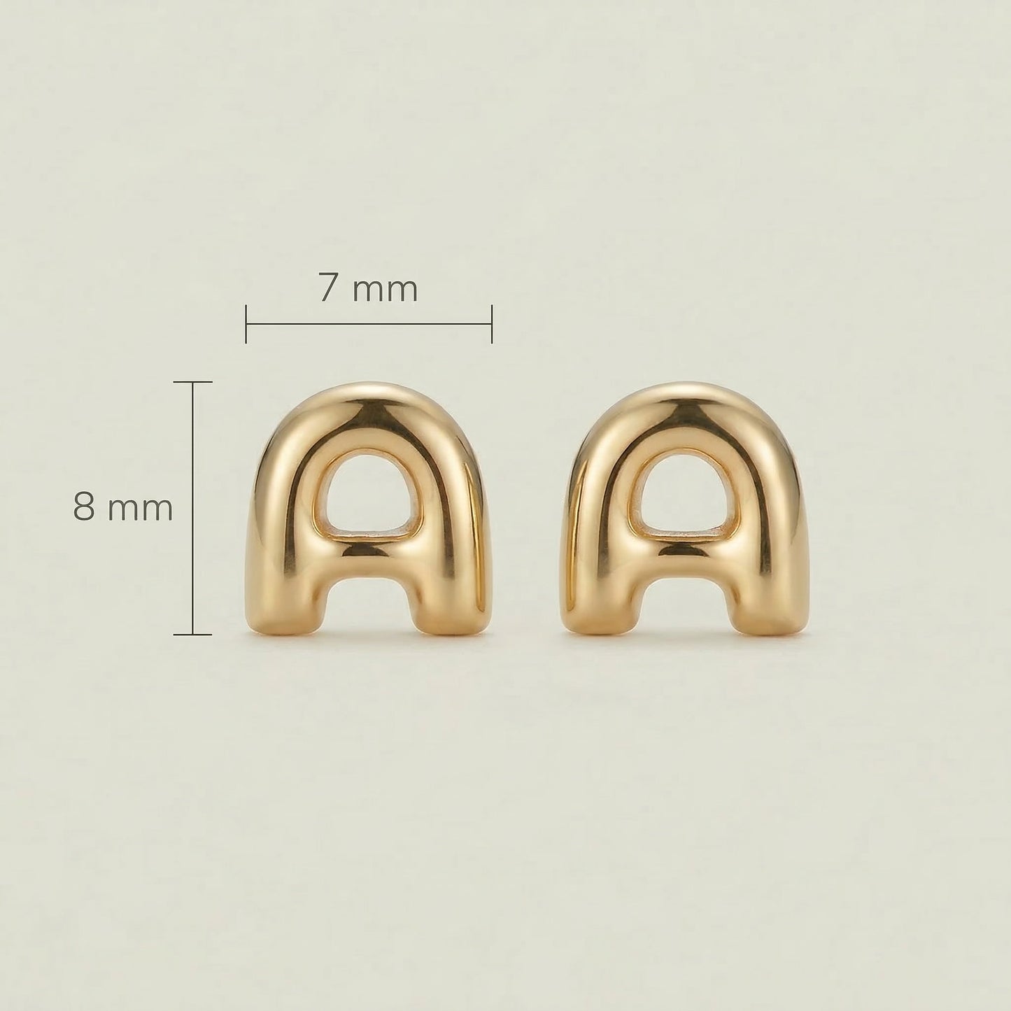 18K (750) Gold Initial Ohrstecker A Damen – Buchstaben Ohrringe | PAEEZE
