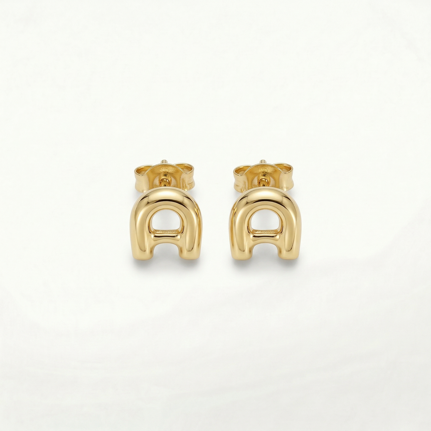 18K (750) Gold Initial Ohrstecker A Damen – Buchstaben Ohrringe | PAEEZE