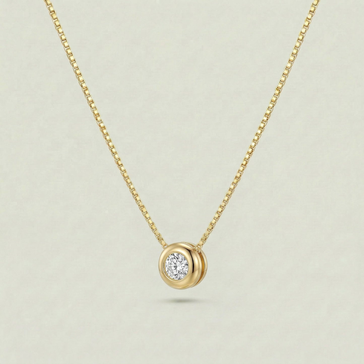 18K (750) Gold Kette mit Zirkonia Anhänger Damen 6 mm – Zeitlos | PAEEZE