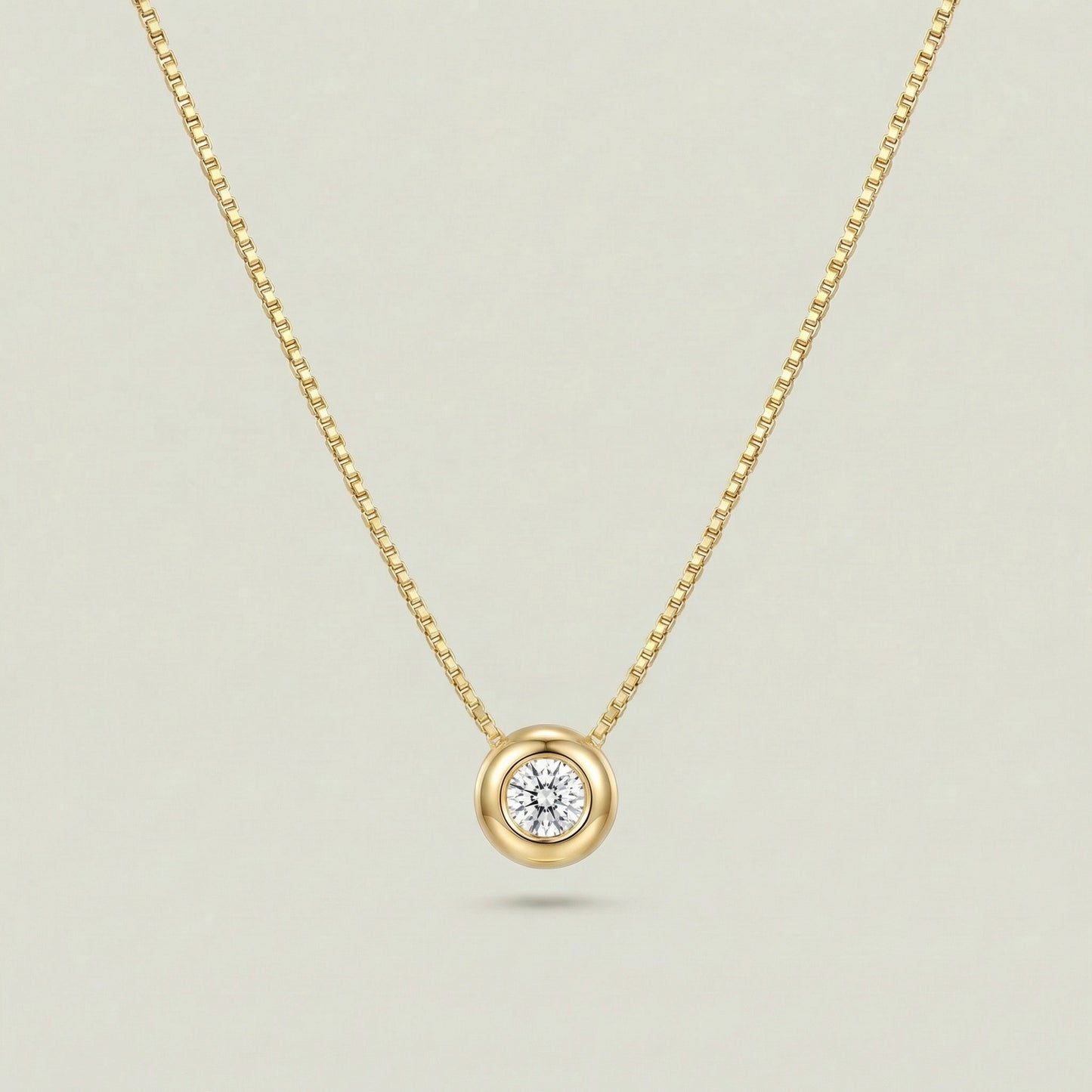 18K (750) Gold Kette mit Zirkonia Anhänger Damen 6 mm – Zeitlos | PAEEZE