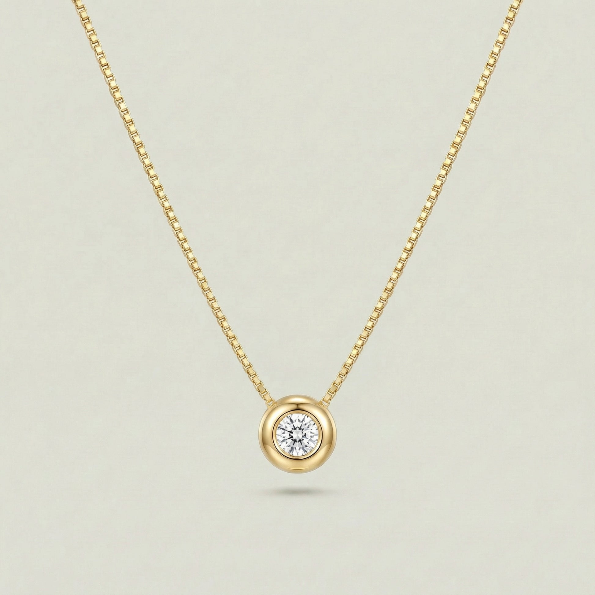 18K (750) Gold Kette mit Zirkonia Anhänger Damen 6 mm – Zeitlos | PAEEZE