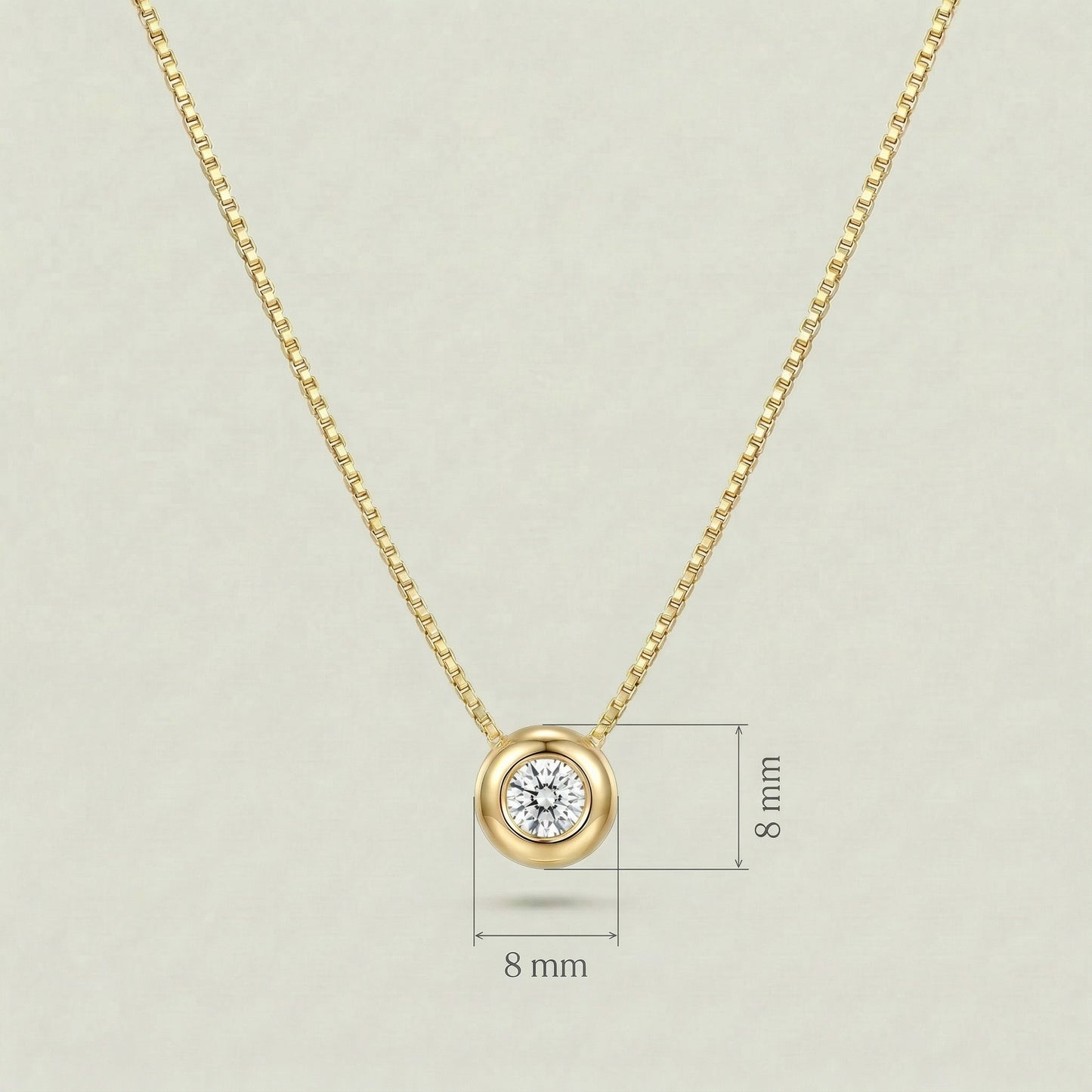 18K (750) Gold Kette mit Zirkonia Anhänger Damen 6 mm – Zeitlos | PAEEZE