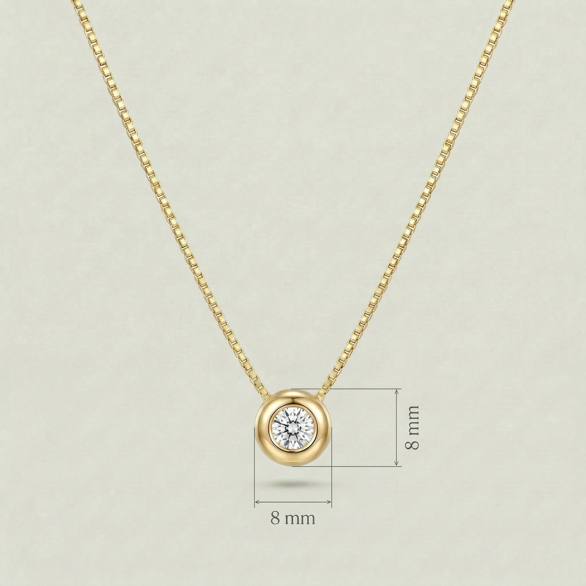 18K (750) Gold Kette mit Zirkonia Anhänger Damen 6 mm – Zeitlos | PAEEZE
