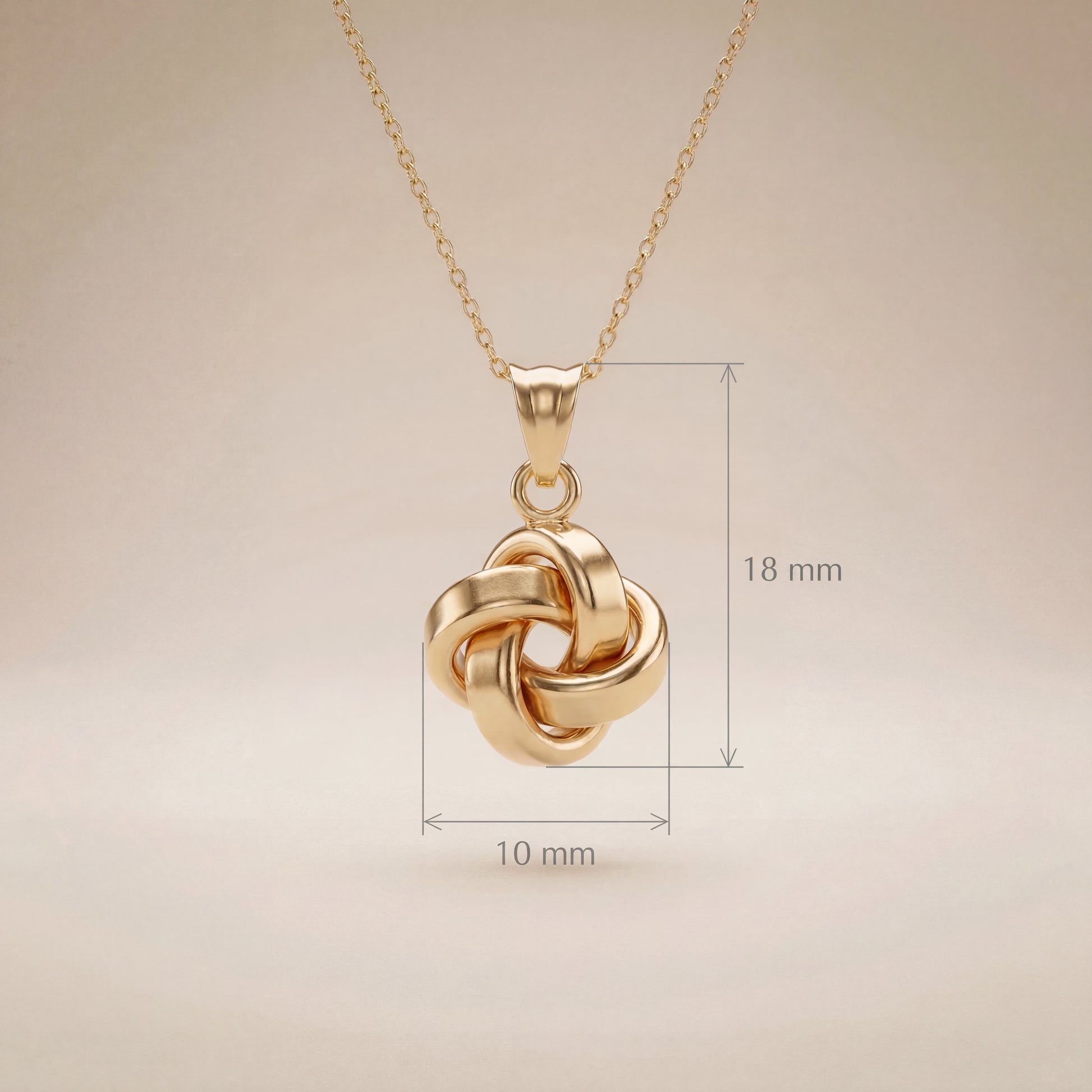 18K (750) Gold Knoten Kette Damen 45 cm – Symbolischer Anhänger | PAEEZE