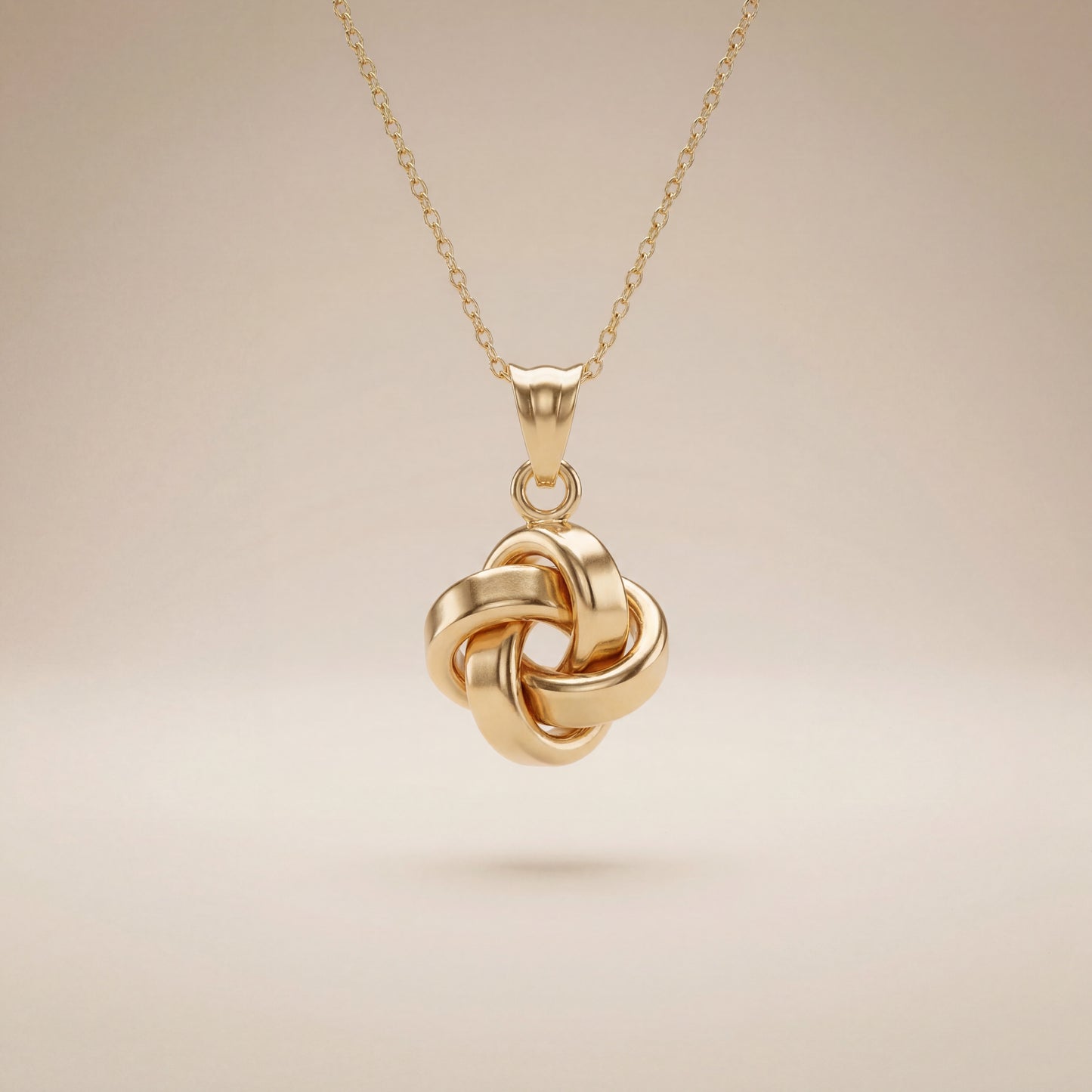 18K (750) Gold Knoten Kette Damen 45 cm – Symbolischer Anhänger | PAEEZE