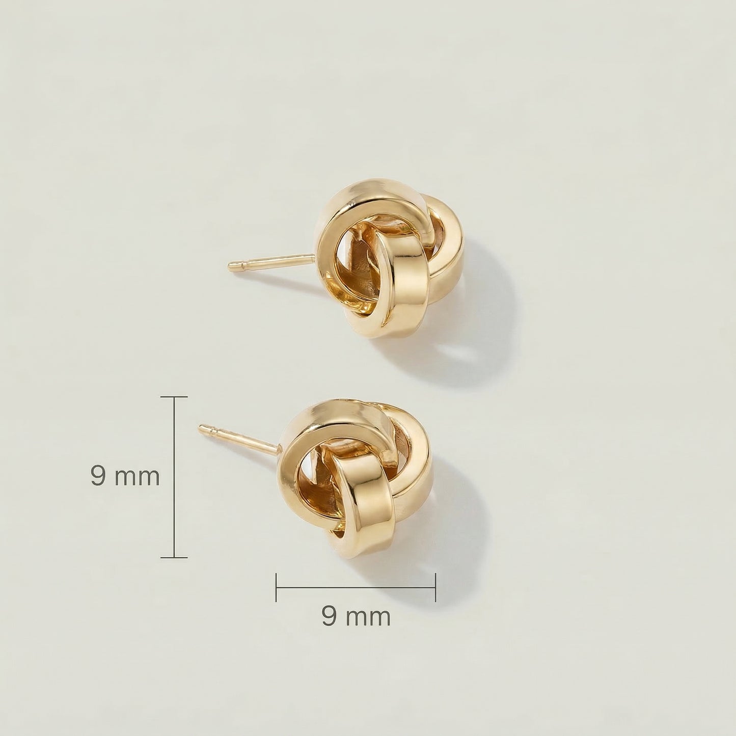 18K (750) Gold Knoten Ohrstecker Damen – Klassische Ohrringe | PAEEZE
