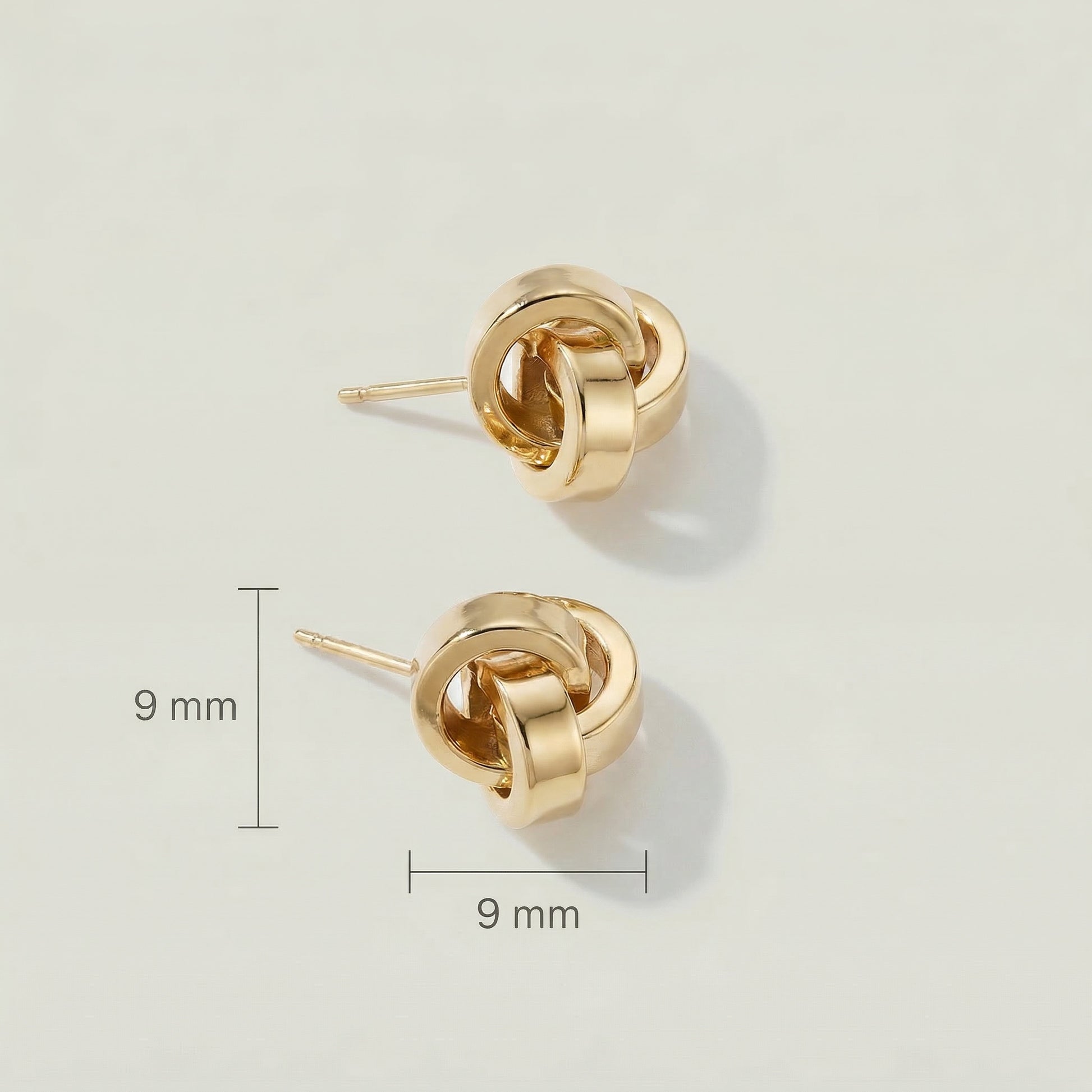 18K (750) Gold Knoten Ohrstecker Damen – Klassische Ohrringe | PAEEZE