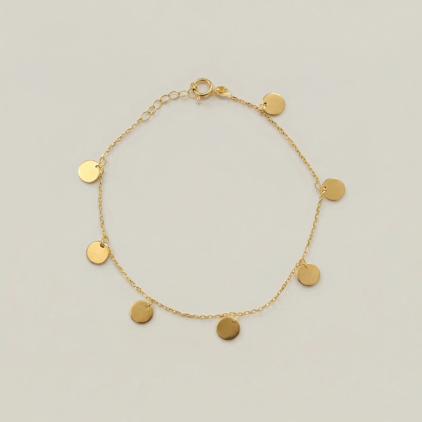 18K (750) Gold Münzarmband Damen – Feines Armband mit Anhängern | Made in Italy | PAEEZE