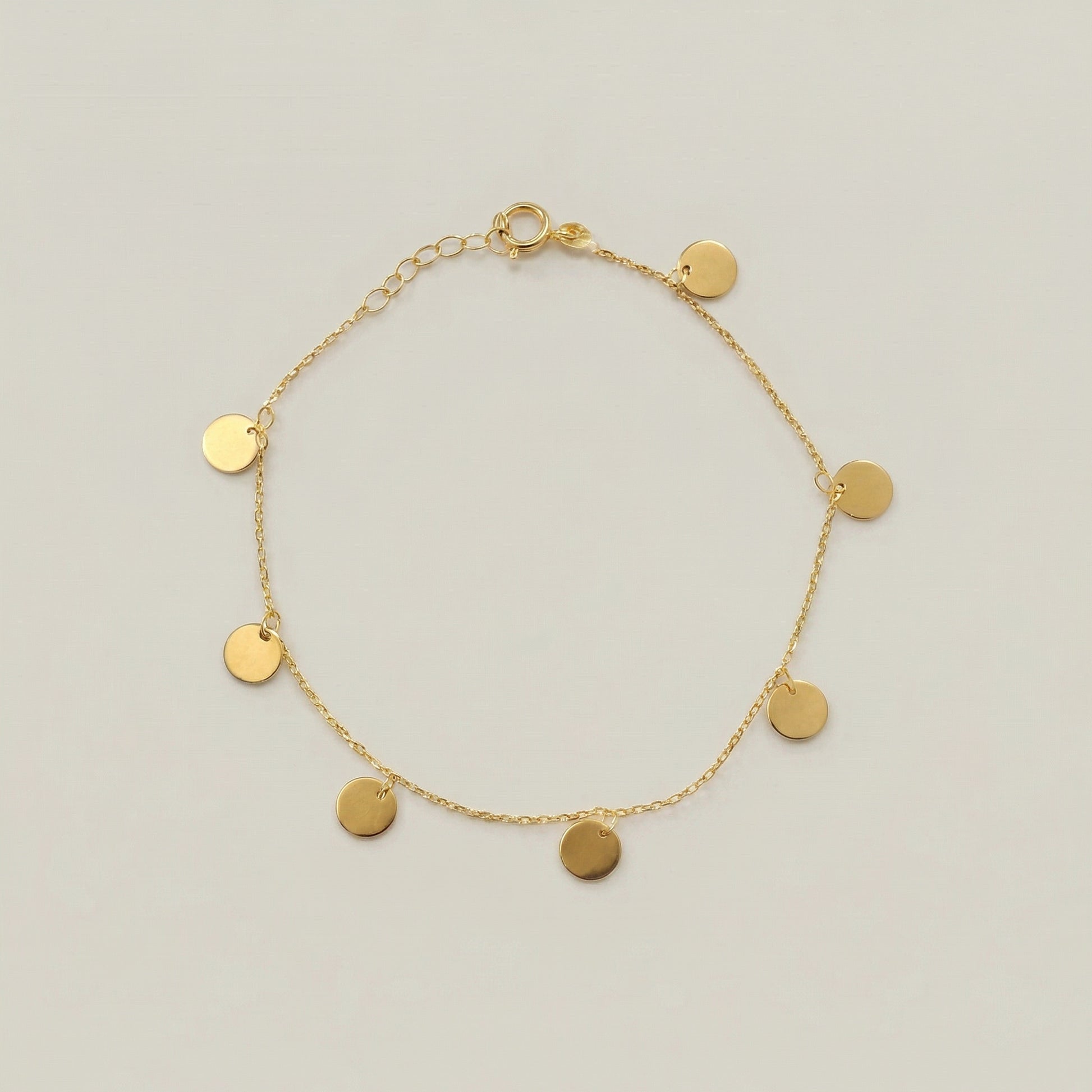 18K (750) Gold Münzarmband Damen – Feines Armband mit Anhängern | Made in Italy | PAEEZE