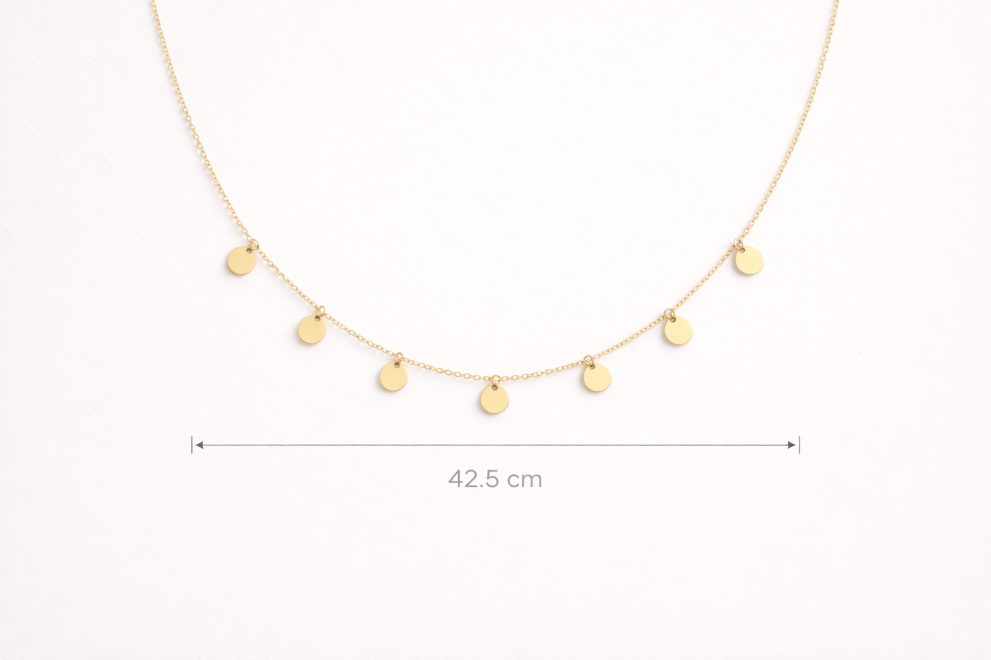 18K (750) Gold Münzkette Damen – Halskette mit Anhängern 42,5 cm PAEEZE 