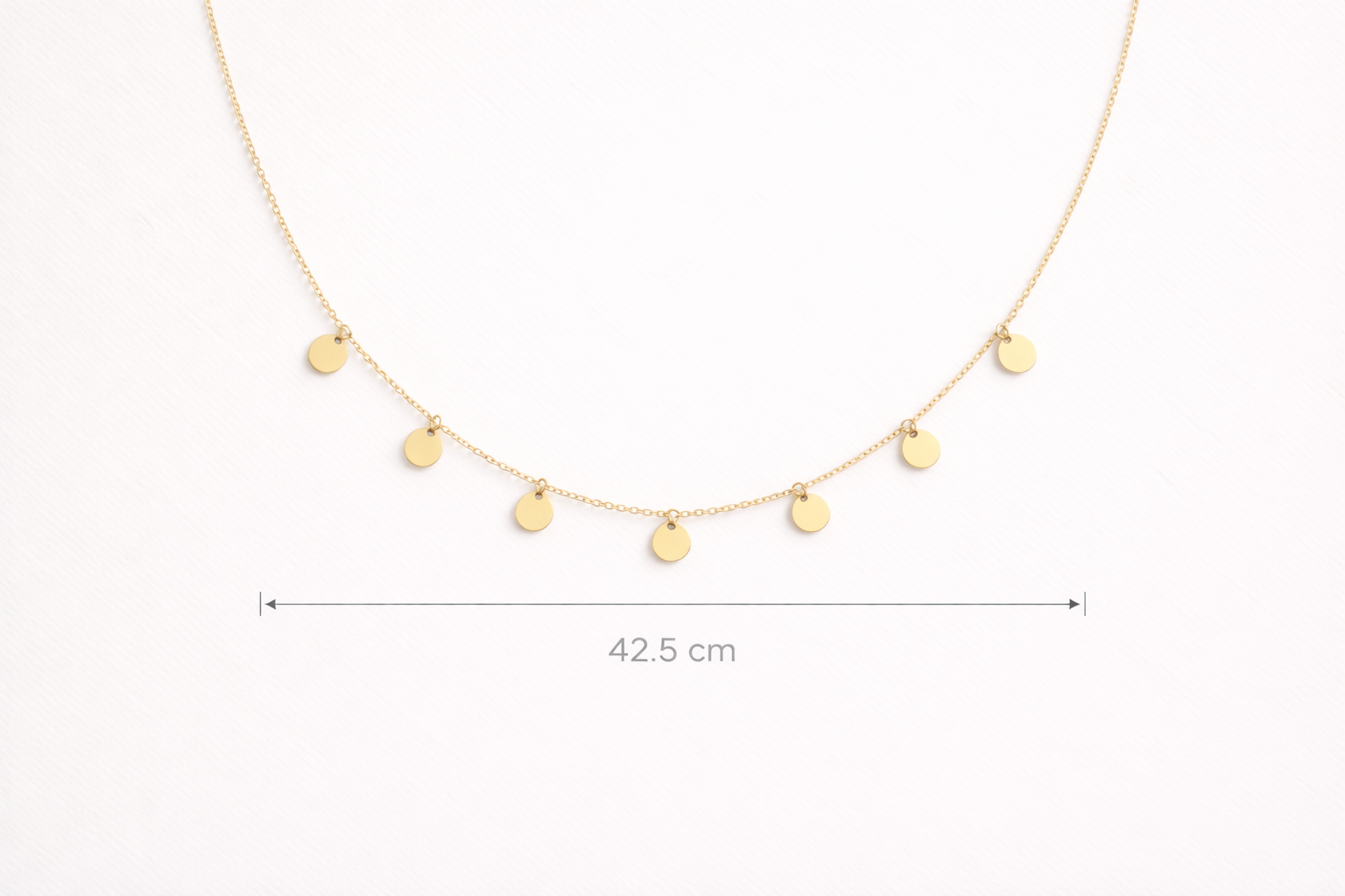 18K (750) Gold Münzkette Damen – Halskette mit Anhängern 42,5 cm PAEEZE 