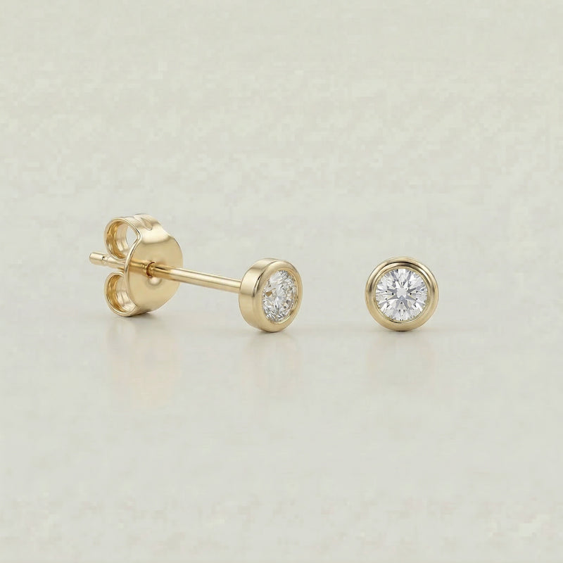 Zirkonia-Ohrstecker 3 mm aus 750er Gold – Ansicht 2
