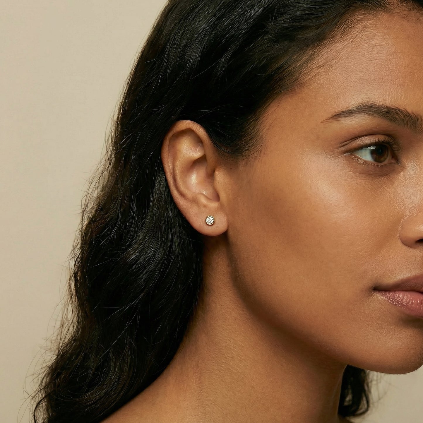 18K (750) Gold Ohrstecker mit Zirkonia Damen 6 mm – Klassisch | PAEEZE