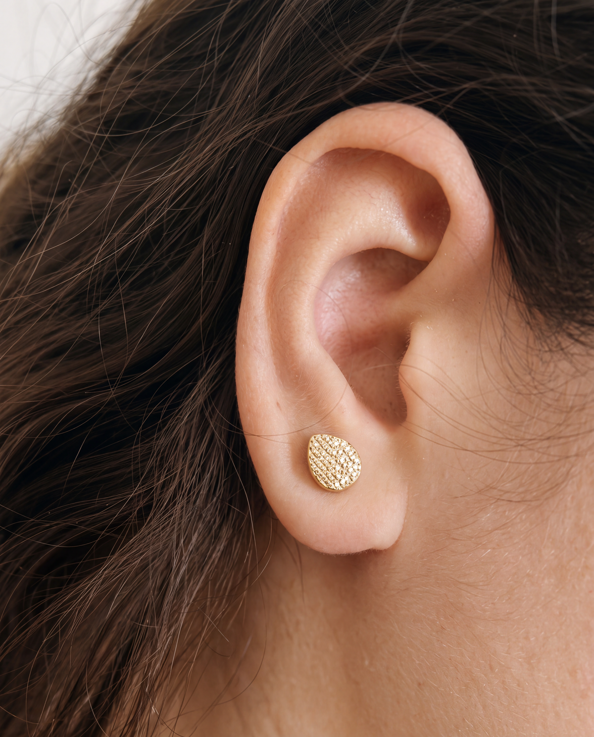 Tropfen-Ohrstecker 9 mm aus 750er Gold – Ansicht 2