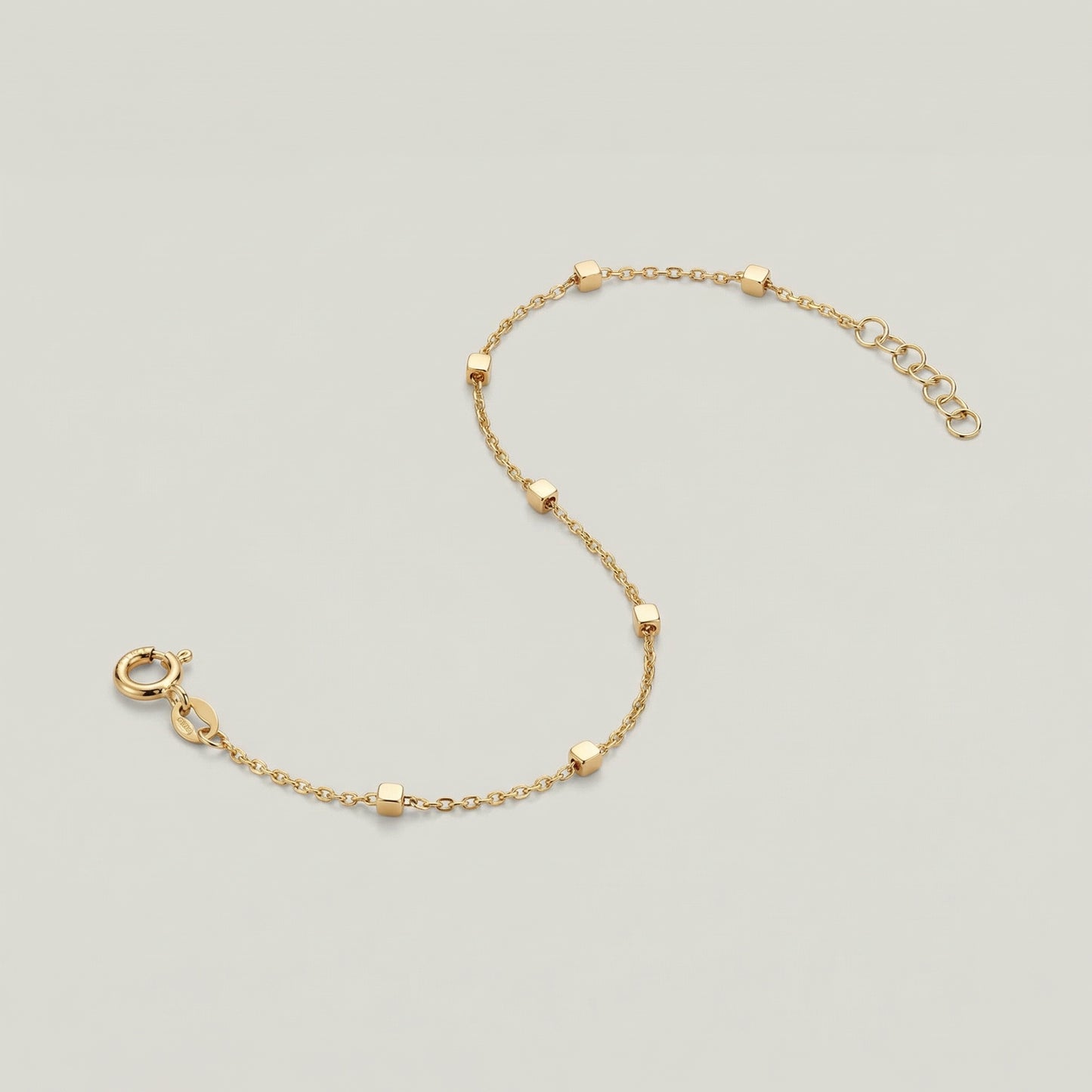 18K (750) Gold Würfelarmband Damen – Minimalistisches Armband | Made in Italy | PAEEZE 