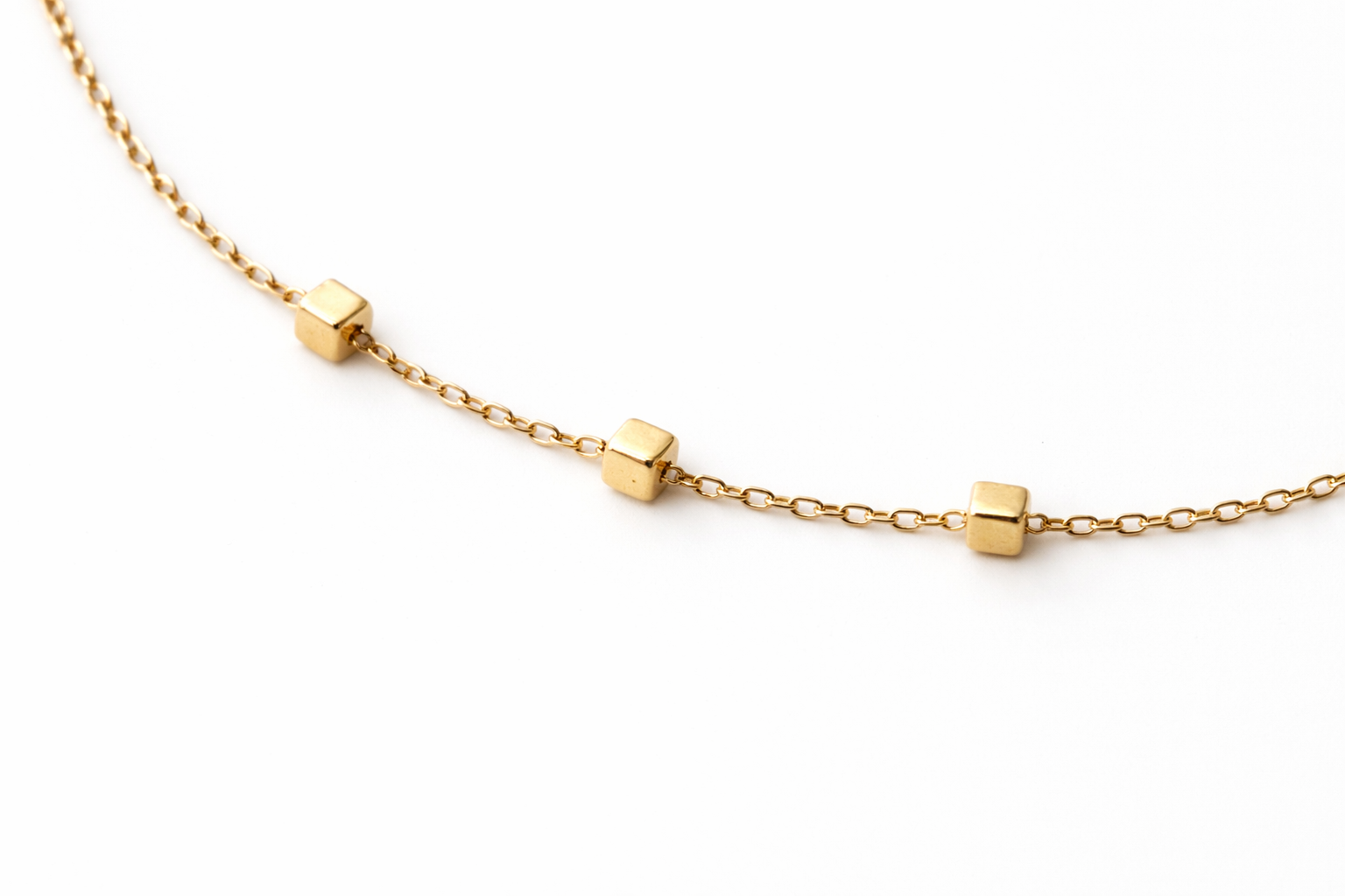 18K (750) Gold Würfelarmband Damen – Minimalistisches Armband | Made in Italy | PAEEZE