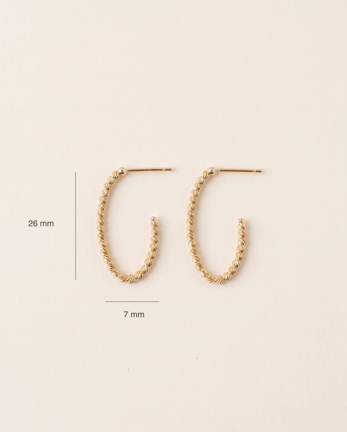 Gedrehte Creolen 26 mm aus 750er Gold – Ansicht 4