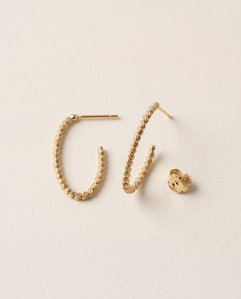 Gedrehte Creolen 26 mm aus 750er Gold – Ansicht 3