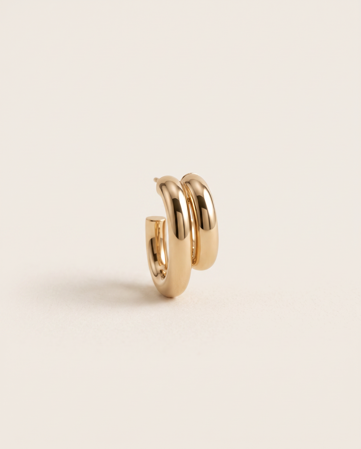 Doppel-Creolen 17 mm aus 750er Gold – Ansicht 3