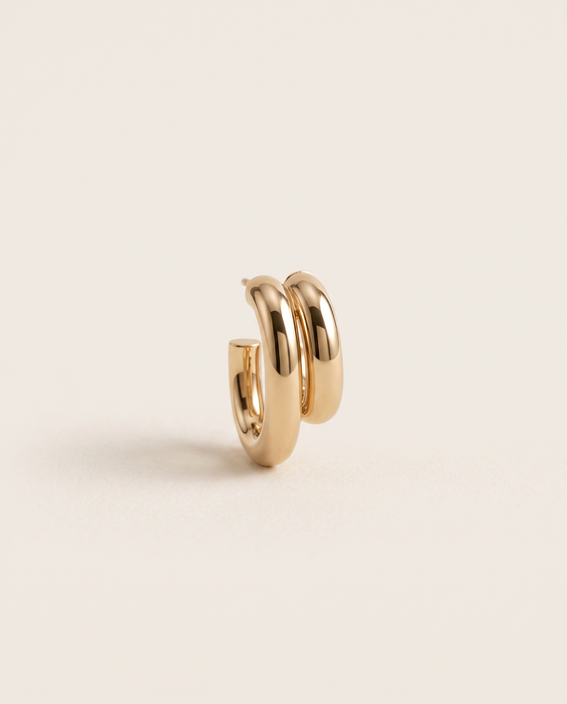 Doppel-Creolen 17 mm aus 750er Gold – Ansicht 3