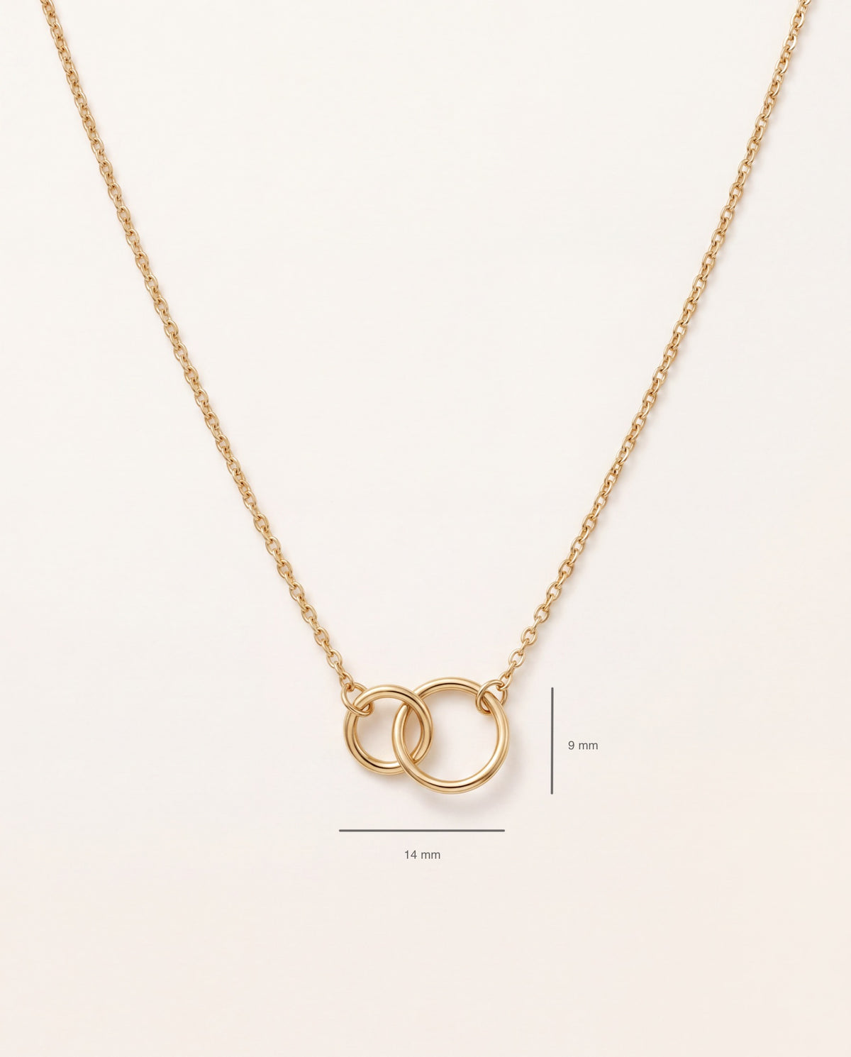 Halskette mit zwei verschlungenen Ringen aus 750er Gold – Ansicht 3