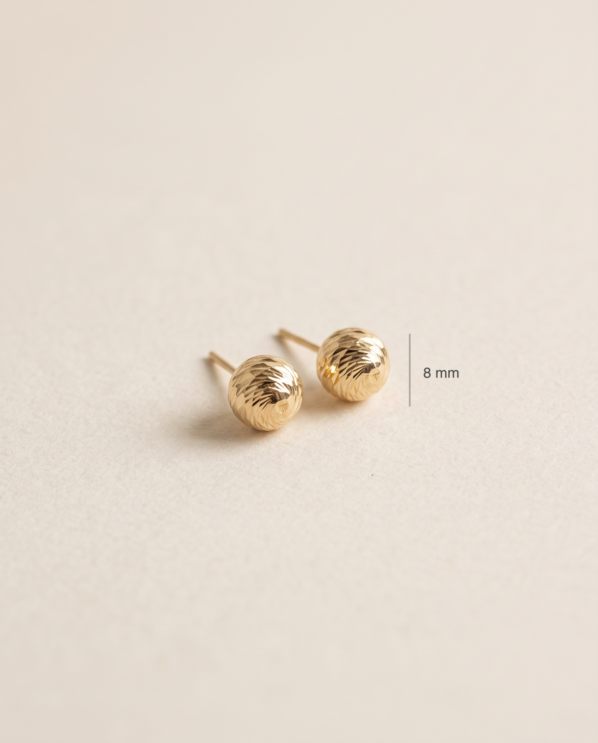 Disco-Kugel Ohrstecker 8 mm aus 750er Gold – Ansicht 3