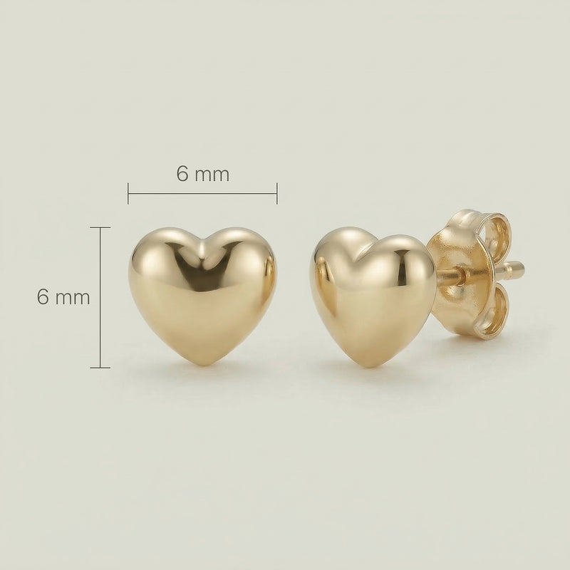 Kleine Herz-Ohrstecker aus 750er Gold – Ansicht 3